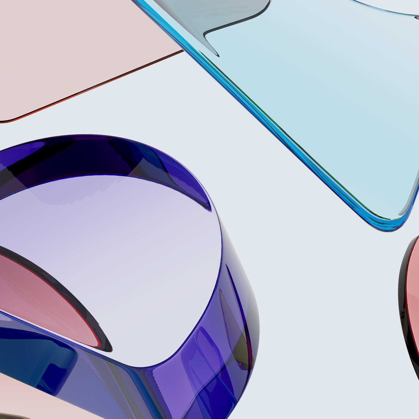 不同颜色的不透明形状