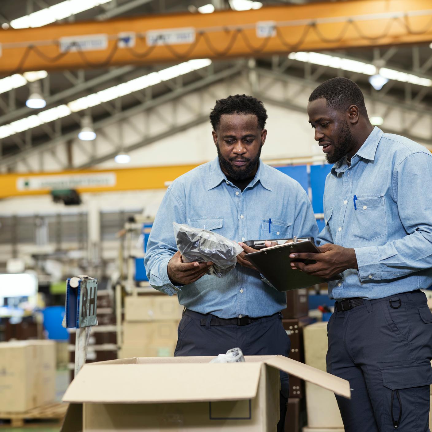 两位商务人士在讨论问题